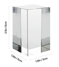 Massiver Kristallglas-Block (50x50x80mm) mit brillanter 3d Innengravur und LED-Sockel
